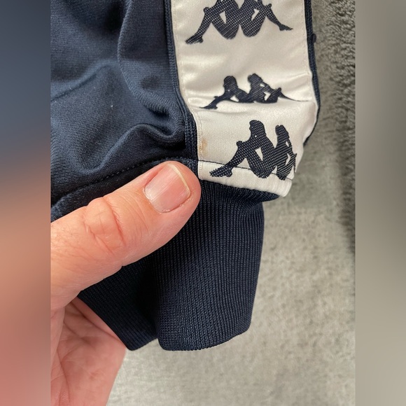 Kappa Track Jacket Men's Medium Navy Blue Full Zip Up Tape Stripe Retro - Picture 2 of 16